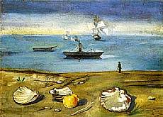 Filippo De Pisis - Marina con Conchiglie